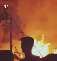 A huge fire in the Gaza camps