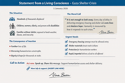 A humanitarian crisis in Gaza, the largest data series issued by Ms. Nina Baron.